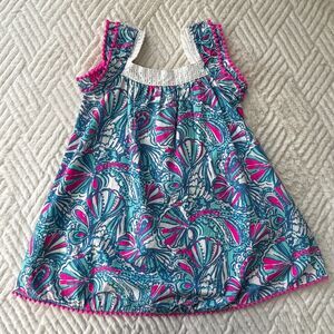 Lilly Pulitzer 4T 20th Anniversary Butterfly Paisley Dress Pink Blue